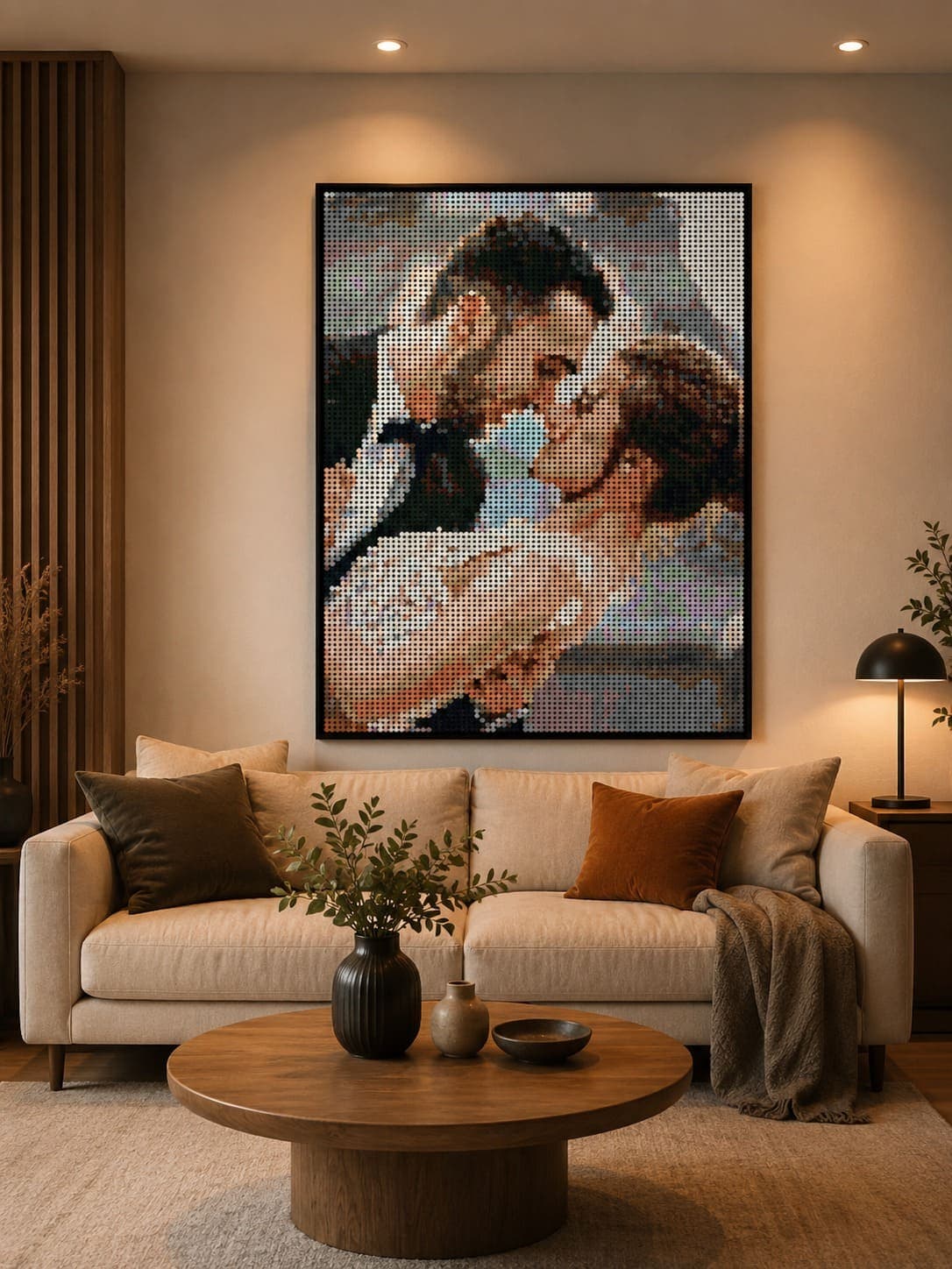 Tableau pixel art MonPixel dans un salon